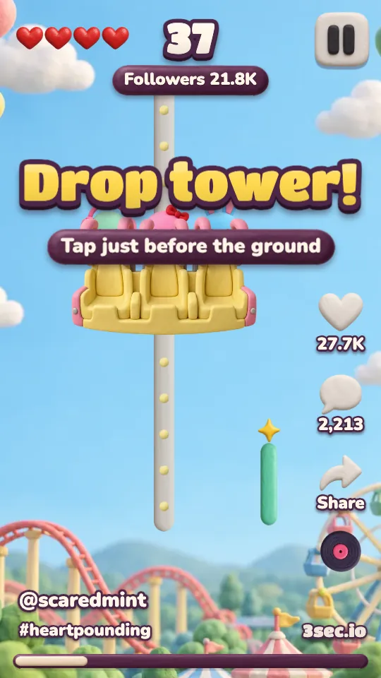 Free feed at 37 clears: Drop tower!