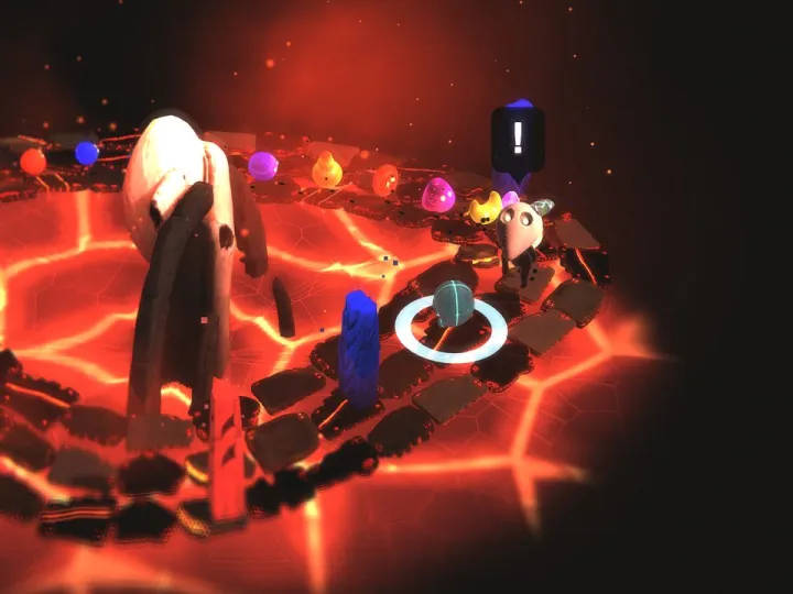 The Magma Field: the fallen colossus over the lava.
